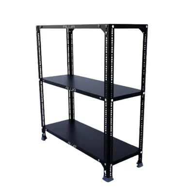 ALIJA 3 x 2.75 x 1 Ft. / 36 x 33 x 12 Inch with 3 Shelves Multipurpose Metal Storage Rack(Color-Black,Gauge-24 gauge shelves 18 gauge angle)