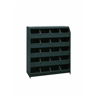 ALIJA 30 x 24 x 9 inch 5-Tier Black Steel Shelving Unit, 20-Compartment Shelf