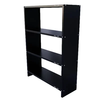 Alija 4 Shelf Solid Metal Bookcase /Library/ Book Shelf/ Rack (48 x 35 x 12 Inchs)(Color-Black,Capacity-4 Shelves)