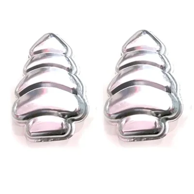 Set of 2 Aluminium Christmas Tree Cake Tin Mould for 1 kg Cake 