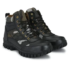 ArmaDuro ADR1001 Pack of 1, 5, 10 Nitrile Rubber Sole, Slip Resistant, Black Leather Safety Shoes(Pack-1 pair,Size-6)