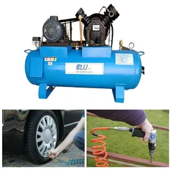 BLU EX 225 Litres Double Stage Double Piston Reciprocating Air Compressor With 5 HP Motor (BEI-05225)