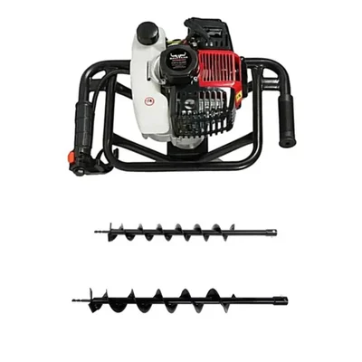 Balwaan BE-52, 52cc 2-Stroke Earth Auger Machine with 2 & 4 inch Drill Bit | Hole Digger with Double Gear Box