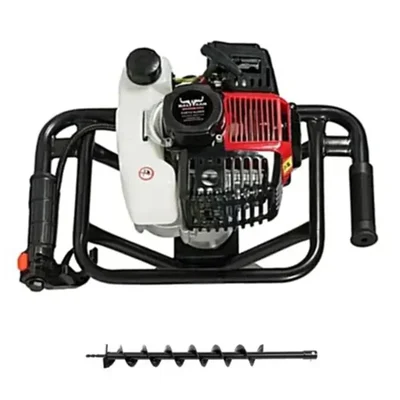 Balwaan BE-52, 52cc 2-Stroke Earth Auger Machine with 2 inch Drill Bit | Hole Digger with Double Gear Box