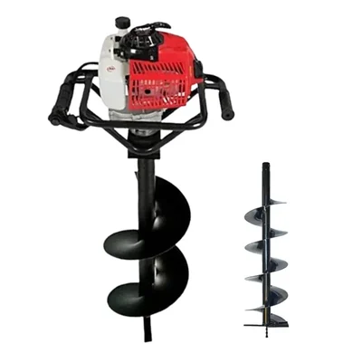 Balwaan BE-63, 63cc 2-Stroke Earth Auger Machine with 8 & 12 Inch Drill Bit | Hole Digger