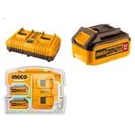 Ingco P20S 20V Lithium Ion Battery and Fast Intelligent Charger Kit 4.0Ah with LED Indicator