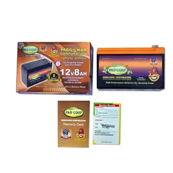 Padcorp 12V, 8AH Heavy Duty Battery for Sprayer for Agriculture (with 8 Months Warranty)