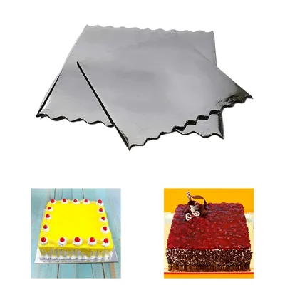 Pack of 50 High-Quality Bio-Degradable Square Pastry Cake Base for Restaurants, Bakery, Home