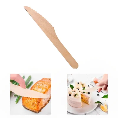 Bio-degradable 6.5 inch Wooden Knife (Pack of 100)