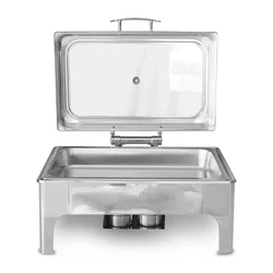 Premium Quality Buffet Food Warmer with Fuel Based and Glass Lid, 9 Liter Capacity
