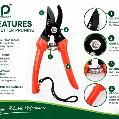 DAP 8813 Premium Bypass Pruner Sharp, Durable & Comfortable Garden Cutter