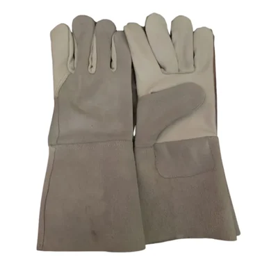 DSY A-Grade Welding Gloves-All Leather | Grain leather at front. Cuff and Back Split leather