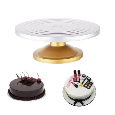 Cake Decorating Turntable 360 Degree Rotating Fiber Cake Stand