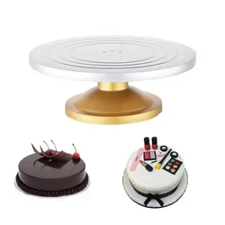  Cake Decorating Turntable 360 Degree Rotating Fiber Cake Stand 