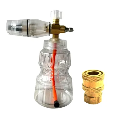 STARQ 1 Liter Heavy Duty Professional Transparent Foam Cannon Snow Lance Bottle With 1/4" Quick Connector