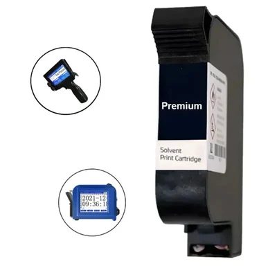 Premium Quality Black Solvent 12.7 mm Ink Cartridge for Handheld and Mini Printer