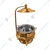Premium Quality Round Golden Chafing Dish with Hanging Lid, 8 Liter Capacity