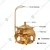 Premium Quality Round Golden Chafing Dish with Hanging Lid, 6 Liter Capacity