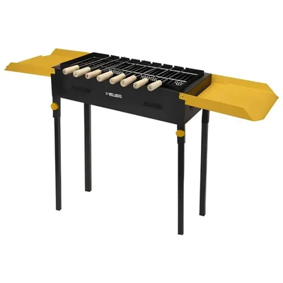 Wellberg Classic dual Flip Charcoal BBQ Grill With 8 Skewers