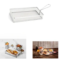 Chips Fries Mini Serving Tapered Basket Rectangular Shape with S.S. Body (29x16x3.5cm)