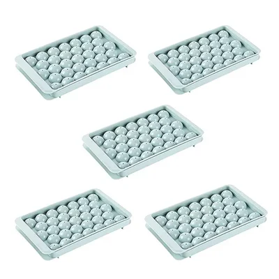 (Pack of 5) Round Ice and Chocolate Sphere Mould with 33 Cavity for Chocolate Truffles, Fat Bombs, Pudding, Cookies, Butter Ball 