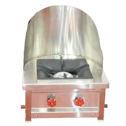 18x18x10 inch High Flame Chulha (Gas Stove/Bhatti) with Backsplash, Stainless Steel Body