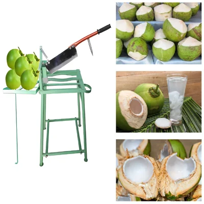 Manual Tender Coconut Cutting Machine with Front Tray (Type-Mild Steel)