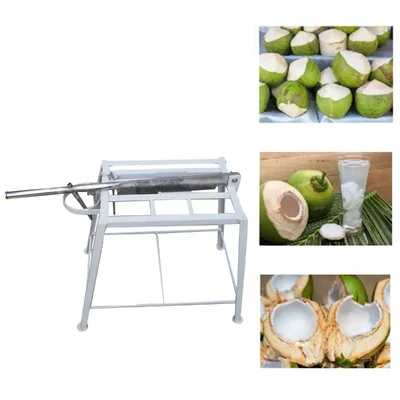 Stainless Steel Blade Standing Tendder Coconut Cutting Machine With Pusher for Non-Stop Coconut Cutting