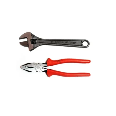Taparia 8 Inch Combination Plier & 8 Inch Adjustable Spanner 2 Pcs hand Tool Kit (TK001)