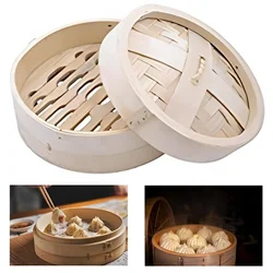 Commercial Bamboo Wooden Base Momos Basket With Lid(Size-30 cm)