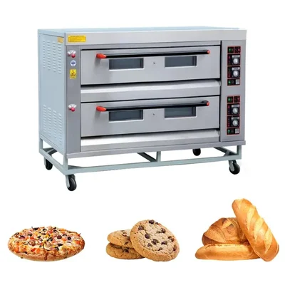 Commercial 15x23 Inch Double Deck Stainless Steel Electric Baking Oven 150Watt, SS Body