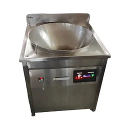 Commercial 48 Inches Stainless Steel Induction Kadhai Machine, 110 Liters