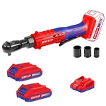 Emtop 3/8 Inch 20V Cordless Drive Ratchet With 3 Pcs Sockets, 2 Pcs Battery and 1 pcs Charger, 0-250 RPM (EDRL2060151)