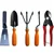 AGT Garden Tools Combo Kit of a Hand Cultivator, Hand Trowel, a Hand Weeder, a Double-Cut Garden Cutter and a 2 inch Khurpi