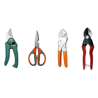 AGT Garden Combo of Roll Cut Cutter, Double Cut Cutter, Imported Garden Pruner and Garden Scissor (Set of 4)