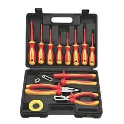 DE NEERS 13 Pcs Insulated Screw Driver & Plier Set (12 PCS + 1 TOOL BOX) - KIT K