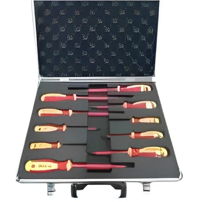 DE NEERS Insulated Steel Screw Driver Set-11 Pcs. (10 Pcs. Screw Drivers and 1 Tool Box)