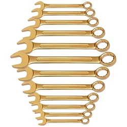 DE NEERS 6 to 14mm, 17mm, 19mm and 22 mm Non Sparking Combination Spanner (Set No.- 14/12mm)_ Set Of 12 Pcs.