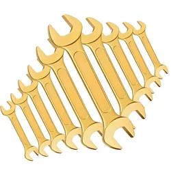 DE NEERS 6x7 to 24x27 mm Non Sparking Double Open Ended Spanner Set (Set No.-12/10mm)_10 Pcs. Per Set