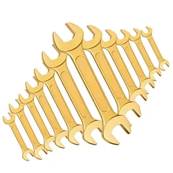 DE NEERS 6x7 to 30x32 mm Non Sparking Double Open Ended Spanner Set (Set No.- 12/12mm)_12 Pcs. Per Set