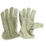 DSY A-Grade 3-Tips Driver Gloves: Split Leather Back, Grain Front, Cotton Lining & Kevlar Thread for Durability