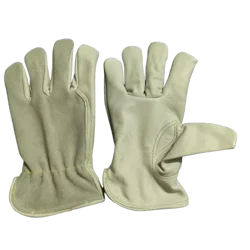 DSY A-Grade 3-Tips Driver Gloves: Split Leather Back, Grain Front, Cotton Lining & Kevlar Thread for Durability