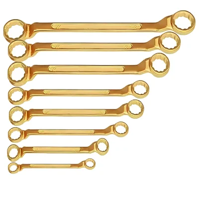 DE NEERS 6x7 to 20x22 mm Non Sparking Ring Spanner Set (Set No.- 13/8mm)_8 Pcs. Per Set