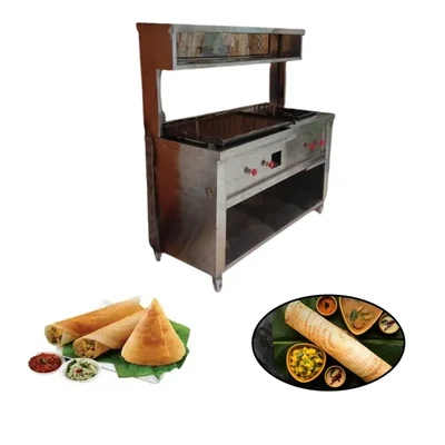 SS Dosa Sambar Counter With Burner with  Tawa
