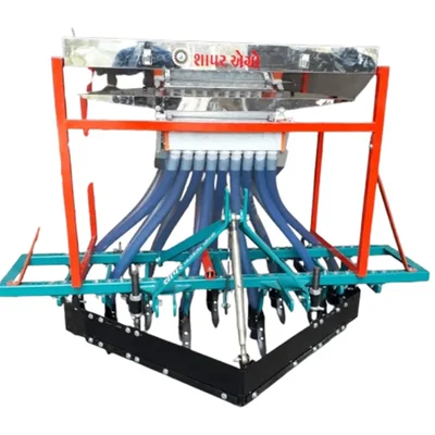 Shapar Agro Tractor Operated Automatic 9 Tyne 46 Inch Double Hopper Seed Cum Fertilizer Drill With 18 Pipes