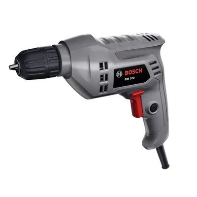 Bosch 10mm 370 Watt With Variable Speed & R/F Function Drill Machine, 0-3200 RPM (BM 370)