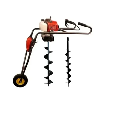 Sprayman 68 CC Petrol Trolley Earth Auger with 4 & 6 Inch Bits | Dual Bit Post Hole Digger SEA-7000T