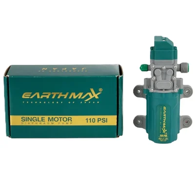 EARTHMAX 12V DC Single Motor Diaphragm Pump 110 PSI | Compact High-Pressure Sprayer Pump for Agricultural Use