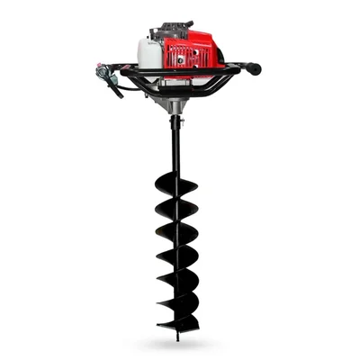 BALWAAN 63 cc 2 Stroke Heavy Duty Petrol Earth Auger with 8 Inch Double Spiral Bit Suitable for Digging Holes, Plantation & Fencing Purpose |BE-63