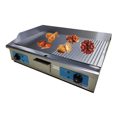Commercial SS Electric Griddle Plate Flat with Grooved 4.4 KW